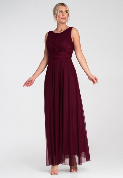 Rochie de seara maxi, Figl, fara maneci, visinie, plasa, S-M INTL