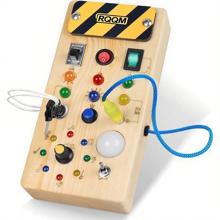 Montessori LED-es oktatójáték, RQQM, többszínű, 20x11x5 cm, 2-5 éves korig