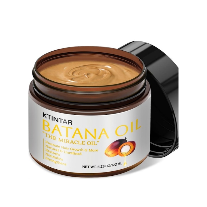Ulei Batana, presat la rece, 100% natural, stimuleaza cresterea si regenerarea parului, promoveaza cresterea parului, previne caderea parului, elimina varfurile despicate, intareste grosimea parului, 120 ml