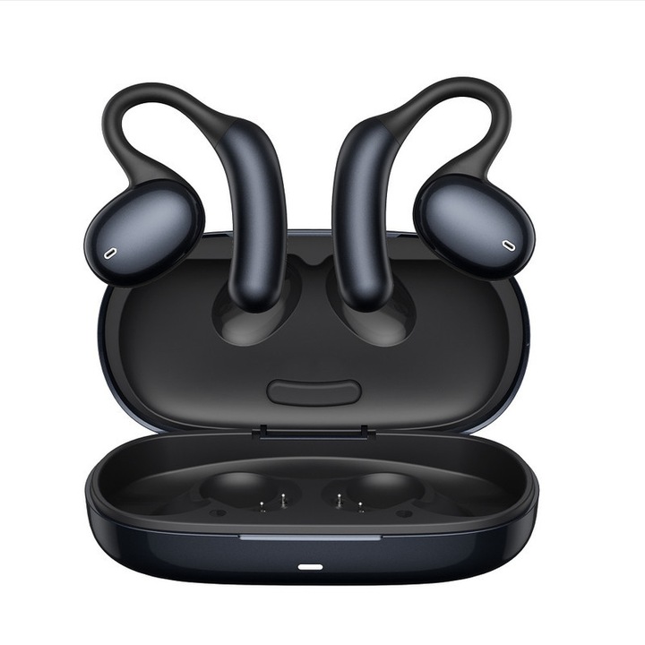 HM-80 vezeték nélküli fejhallgató, fekete, tartóval, zenéhez és sporthoz, hosszú üzemidő