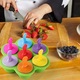 Set 14 forme pentru inghetata, Rqiurpn, Silicon alimentar, Fara BPA, Pentru congelarea fructelor sau iaurtului, Albastru/Verde