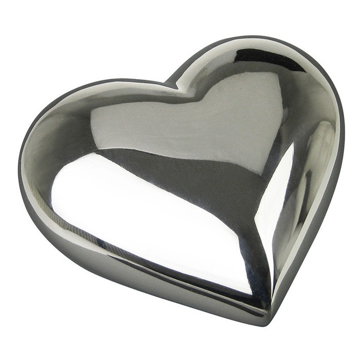 Urna mini in forma de inima pentru o parte din cenusa Remember Forever, argintiu