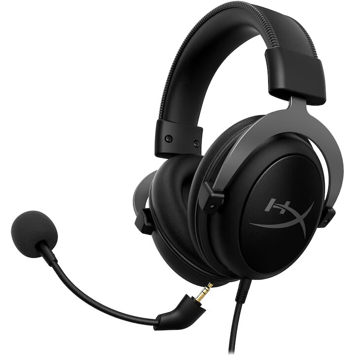 Casti gaming HyperX Cloud II, sunet surround 7.1, drivere de 53mm, microfon detasabil cu noise cancelling, certificat Discord/TeamSpeak, spuma cu memorie, compatibil multiplatforma, gri