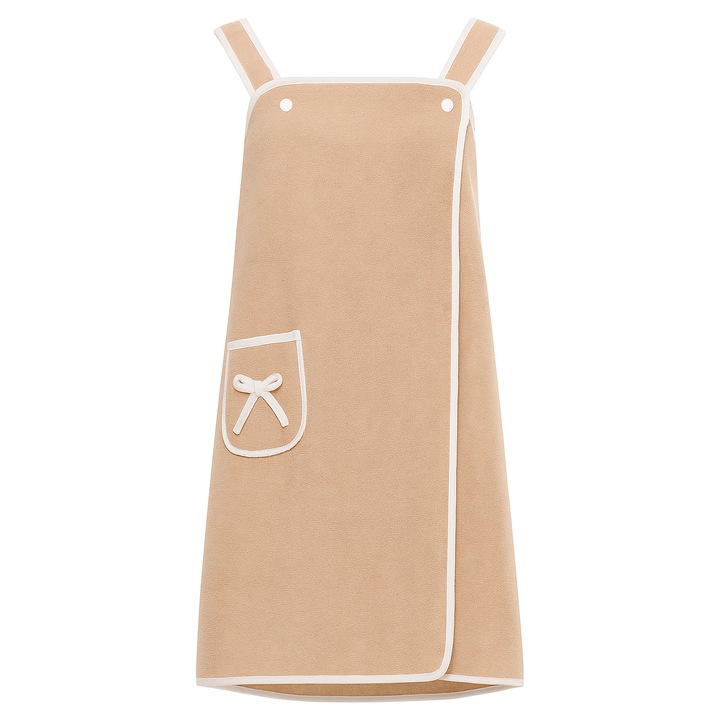 Дамска хавлиена рокля, ултра мека кърпа, абсорбираща и бързосъхнеща, бежов, 80х135 см