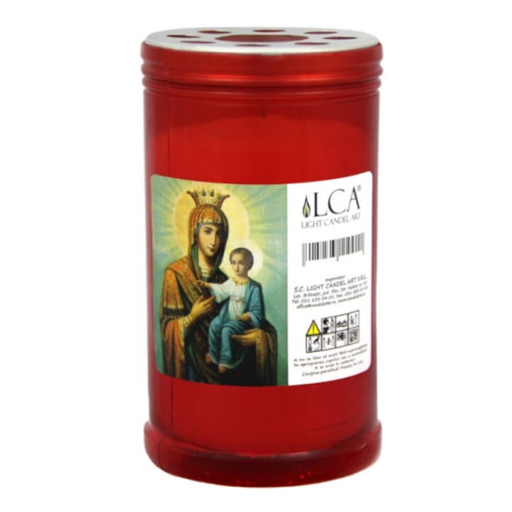 10 BUC x Candela cu capac anti-vant T30E - Rosu