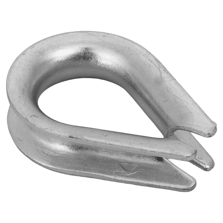 Papuc de sarma, Dromet, KU.8, Material Otel Carbon, 0.8 Cm x 8 mm, Acoperire Zincata, Norma Din 6899B, Destinata Pentru Sarme Cu Diametrul De 8 mm, Argintie