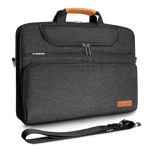 Geanta laptop 15-15,6 inch, impermeabila, curea umar detasabila, 430x305x57mm, geanta de umar pentru Notebook, Lenovo IdeaPad, Apple/Asus, Dell XPS 15, Pavilion 15 ENVY 15, negru