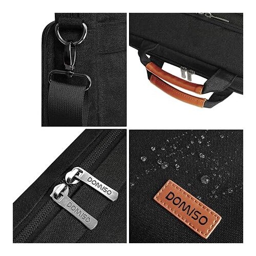 Geanta laptop 15-15,6 inch, impermeabila, curea umar detasabila, 430x305x57mm, geanta de umar pentru Notebook, Lenovo IdeaPad, Apple/Asus, Dell XPS 15, Pavilion 15 ENVY 15, negru