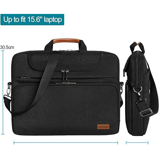 Geanta laptop 15-15,6 inch, impermeabila, curea umar detasabila, 430x305x57mm, geanta de umar pentru Notebook, Lenovo IdeaPad, Apple/Asus, Dell XPS 15, Pavilion 15 ENVY 15, negru