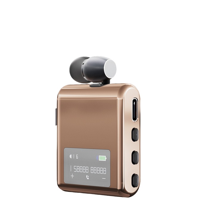 Vezeték nélküli Bluetooth 5.4 K89 fülhallgató, digitális kijelző, gyors töltés, arany