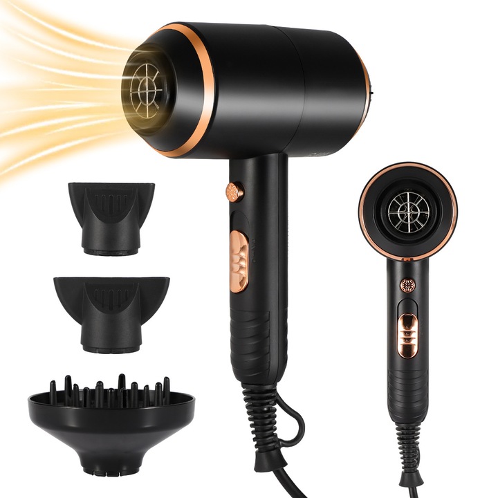 Сешоар 4000W черен, 3 степени на температура, 2 скорости, 2.3м