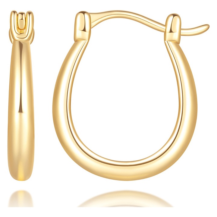 Cercei aur 14k rotunzi design simplu cercei aur 14k dama eleganti – cercei de aur 14k basic daily cercei aur modele noi minimal