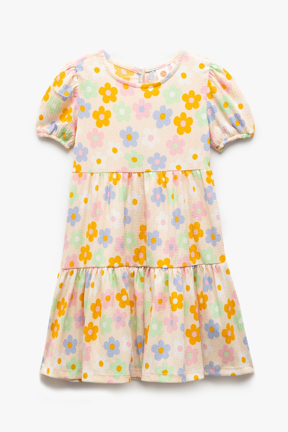 KOTON, Rochie stratificata cu model floral, Bej deschis, 74-80 CM