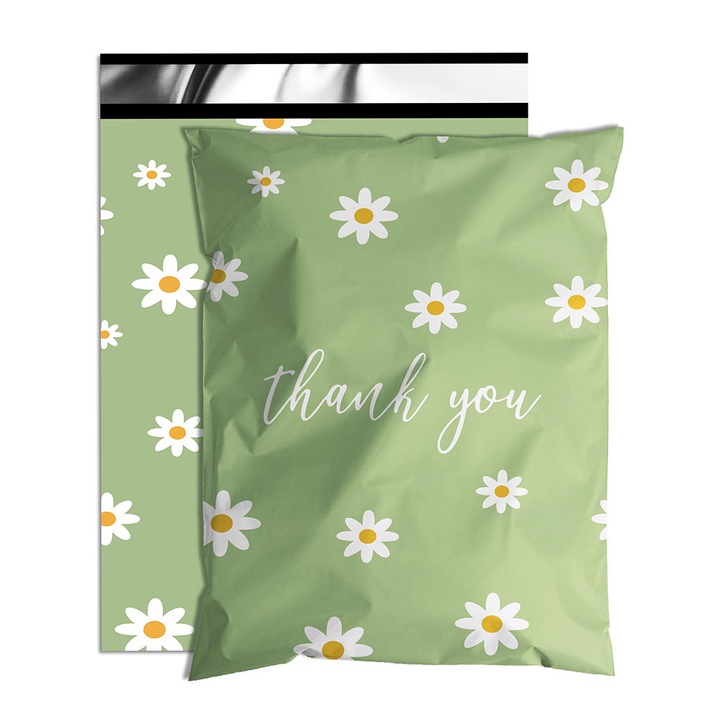 Set 100 Pungi de Expediere, SWJOYOL, 33x25.5cm, Rezistente la Apa, Verde