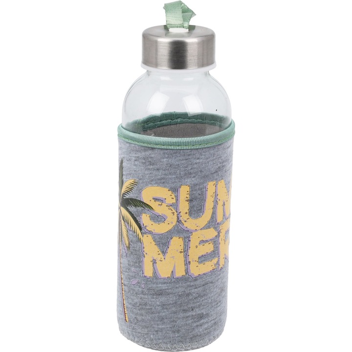 Sticla apa Excellent Houseware, sticla, 6x19 cm, 400 ml, SunMe