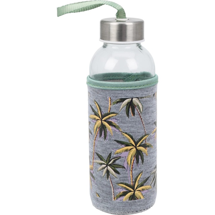 Бутилка за вода Excellent Houseware, стъклена, 6x19 см, 400 мл, Palmieri