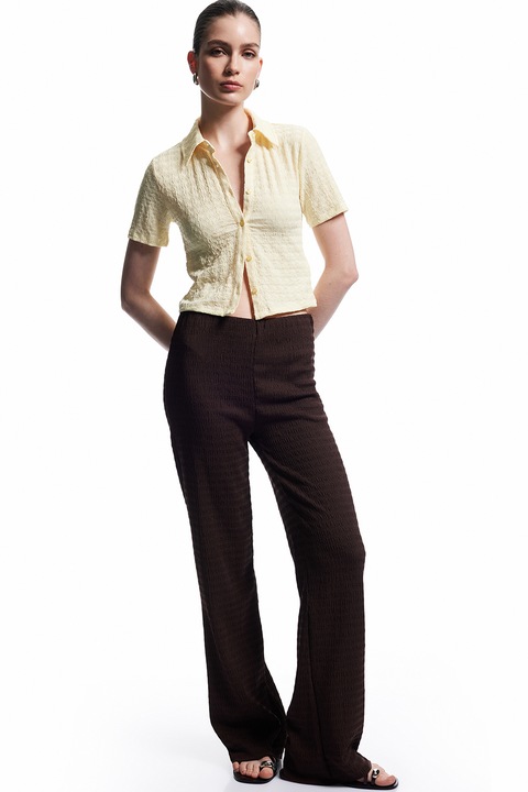 KOTON, Camasa crop texturata, Galben pai