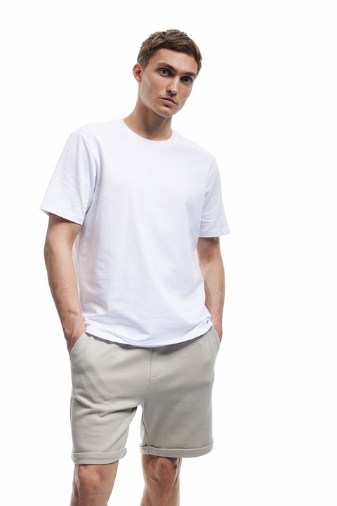 KOTON, Pantaloni de trening scurti cu buzunare oblice, Maro nisip