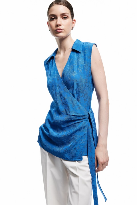 KOTON, Bluza petrecuta fara maneci, Albastru royal