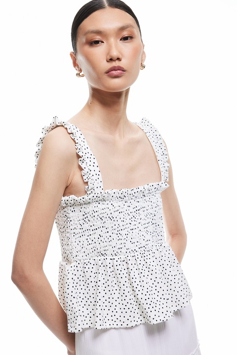 KOTON, Bluza cu buline, Alb/Negru