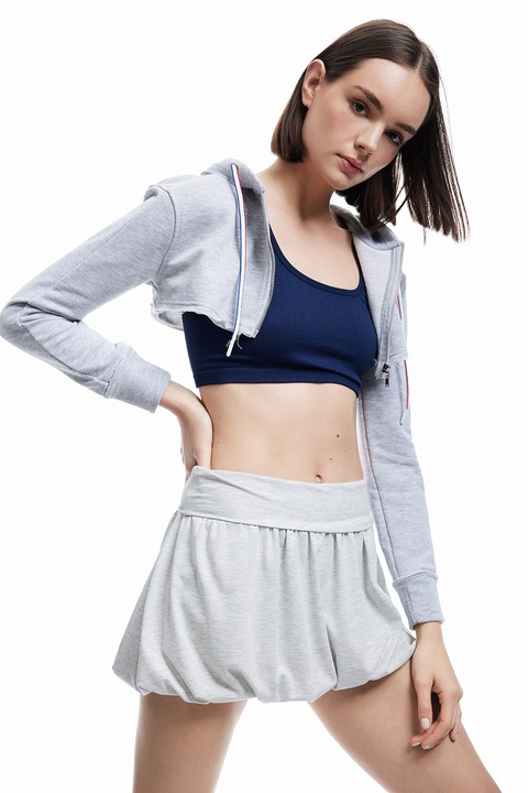 KOTON, Fusta-pantalon de bumbac, Gri deschis