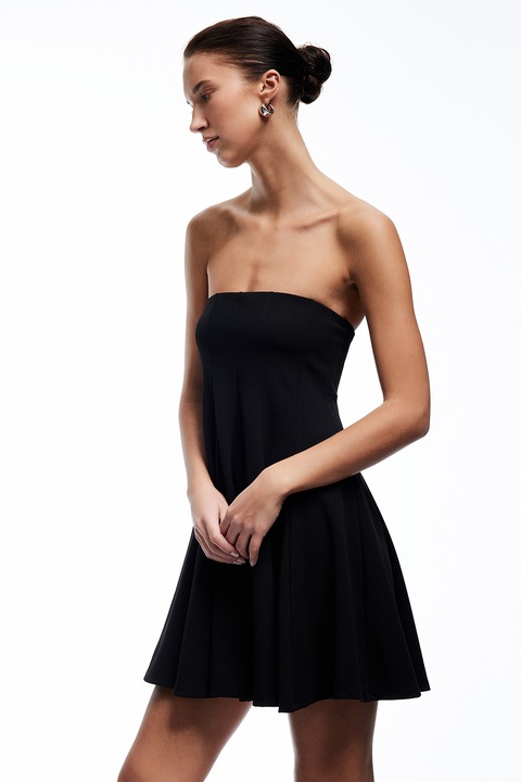 KOTON, Rochie mini evazata, Negru, XL