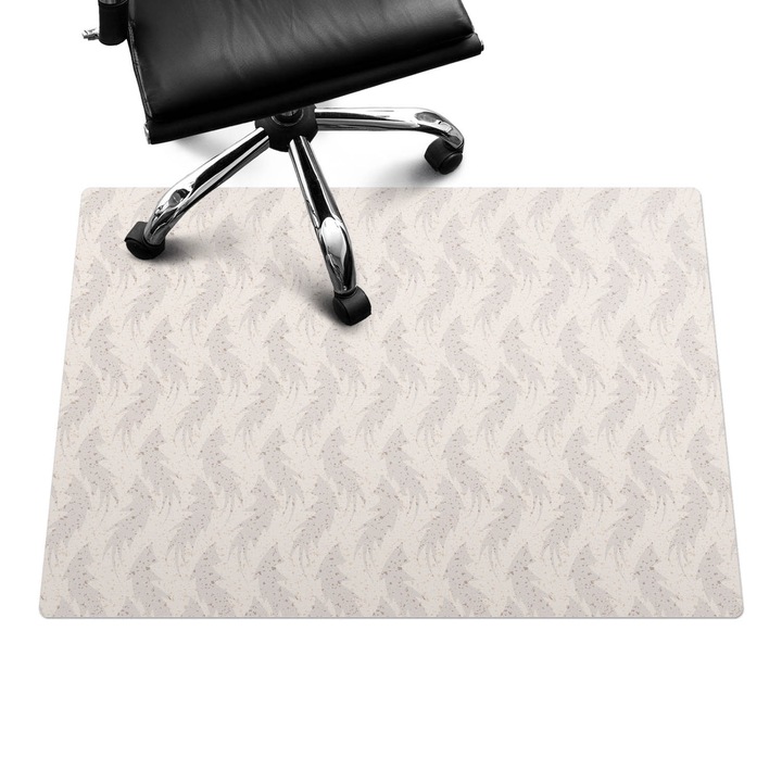 Szék alátét szőnyeg, Wallfluent, Finom levelek, Bézs, 100x70 cm, 010250310010100033520