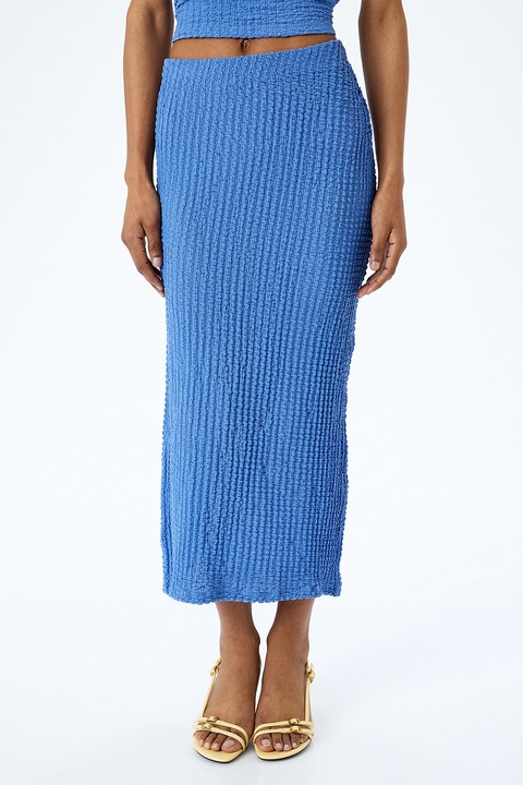 KOTON, Fusta maxi cu talie inalta, Albastru pastel