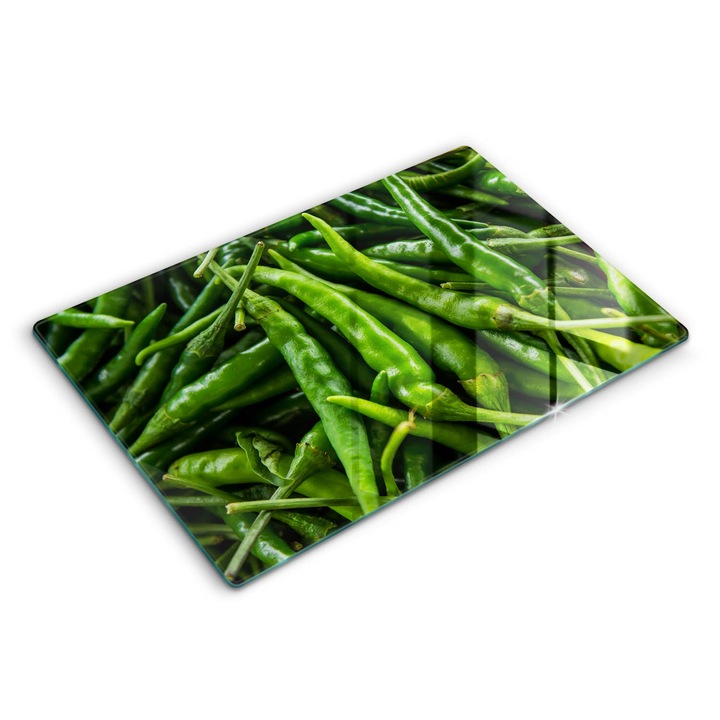 Üveg vágódeszka, Wallfluent, Pods Borsó, 80x52 cm, Zöld