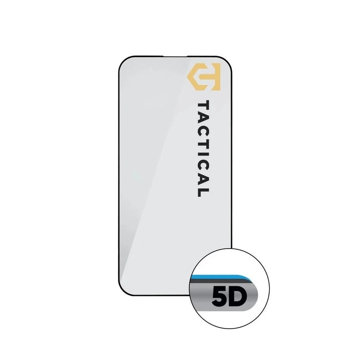 Тактически стъклен протектор 5D за Apple iPhone 14 Pro, черен
