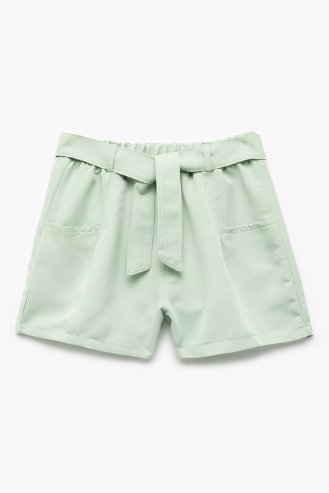 KOTON, Pantaloni scurti din amestec de modal cu cordon in talie, Verde deschis