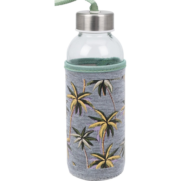 Sticla apa Excellent Houseware, sticla, 6x19 cm, 400 ml, Palmieri