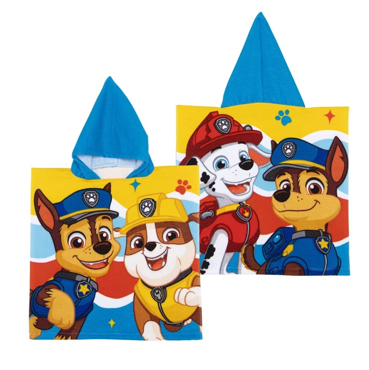 Плажна кърпа, Пончо, за деца, модел Paw Patrol, 55x55 см, Arditex