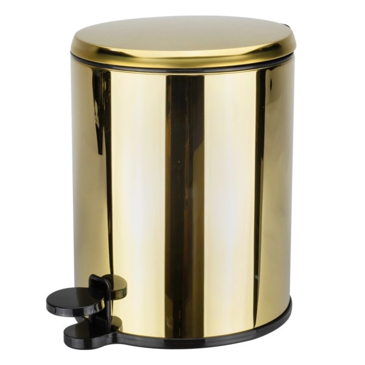 Cos gunoi baie cu pedala Cigo Gold 20xh28cm, auriu