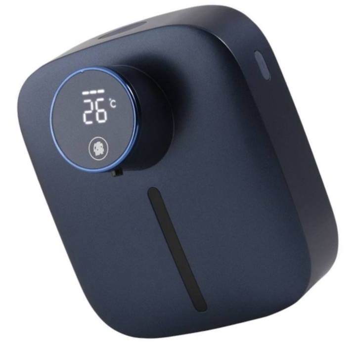 Dozator cu Dispenser automat cu senzor de miscare tactil pentru sapun spuma si dezinfectant, Display cu afisaj LED, afiseaza temperatura si nivelul de spumare, Albastru, inteligent, rezistent la apa, folosit in baie si bucatarie
