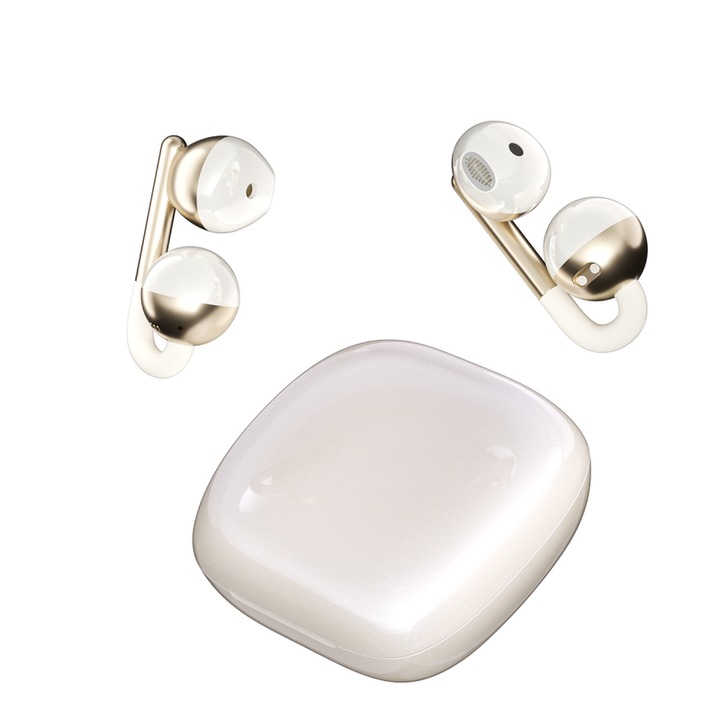 Vezeték nélküli fülbevaló kialakítású fülhallgató F22 fehér 5 óra üzemidő Bluetooth 6.0