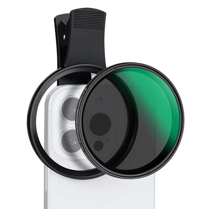 Filtru CPL 67 mm, Rqiurpn, montaj prin infiletare, cu husa si carpa de curatare, compatibil cu iPhone, Samsung si alte smartphone-uri, dar si cu camere foto profesionale DSLR