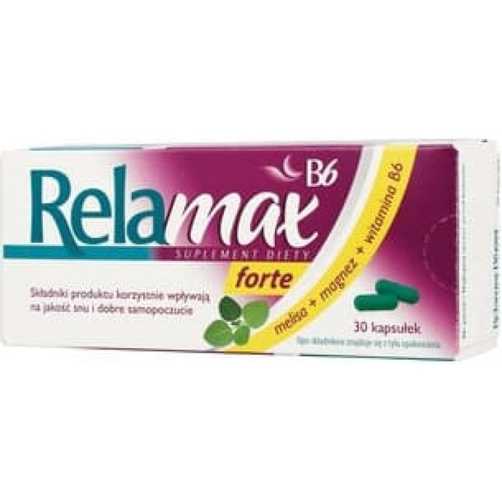 Supliment alimentar Polfa Relamax B6, 30 tablete, magneziu, vitamina B6, extract din melisa