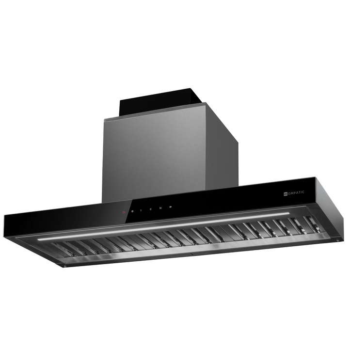 Абсорбатор Kompatic от Turbionaire, Riva 90 KRV90SI, Вграден под окачената конструкция, Безчетков мотор 800м3/ч, Клас A+++, Регулируеми светодиоди, Вертикално/Хоризонтално изпускане, 3 скорости, Boost и Super Boost, Неръждаема стомана