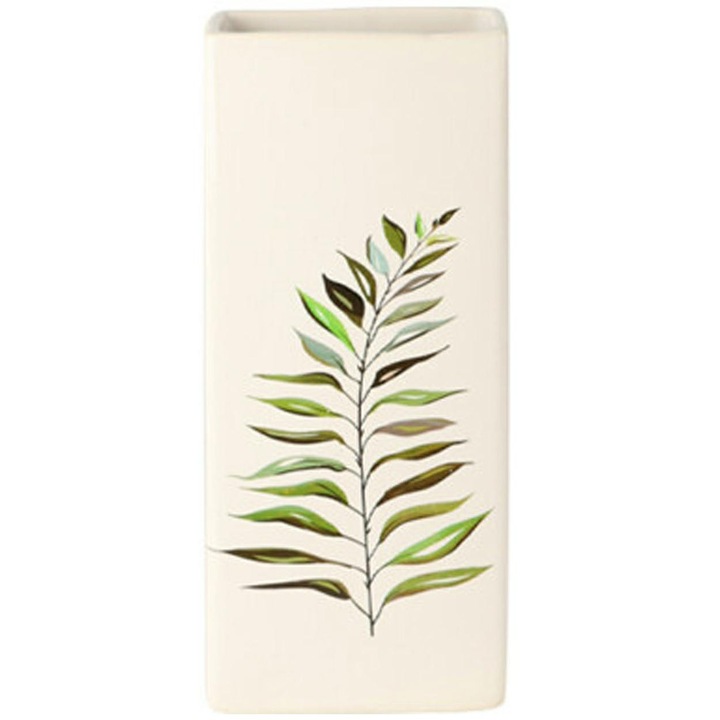 Umidificator De Aer, H&S Decoration, 10x10x10 cm, Multicolor, Material Natural – Realizat Din Dolomit, Motiv Decorativ – Frunza Verde Pe Fundal Alb, Usor De Utilizat – Se Agata Simplu De Calorifer