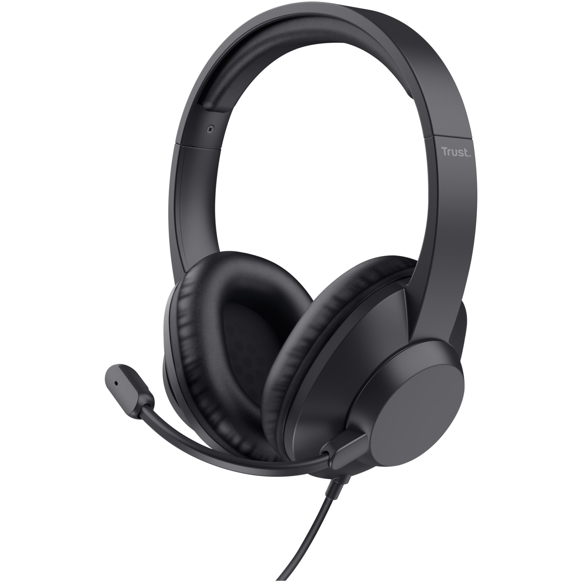 Casti Gaming cu fir Trust Ayda Max, microfon, drivere 40mm, 85% plastic reciclat, 3,5 mm, Negru