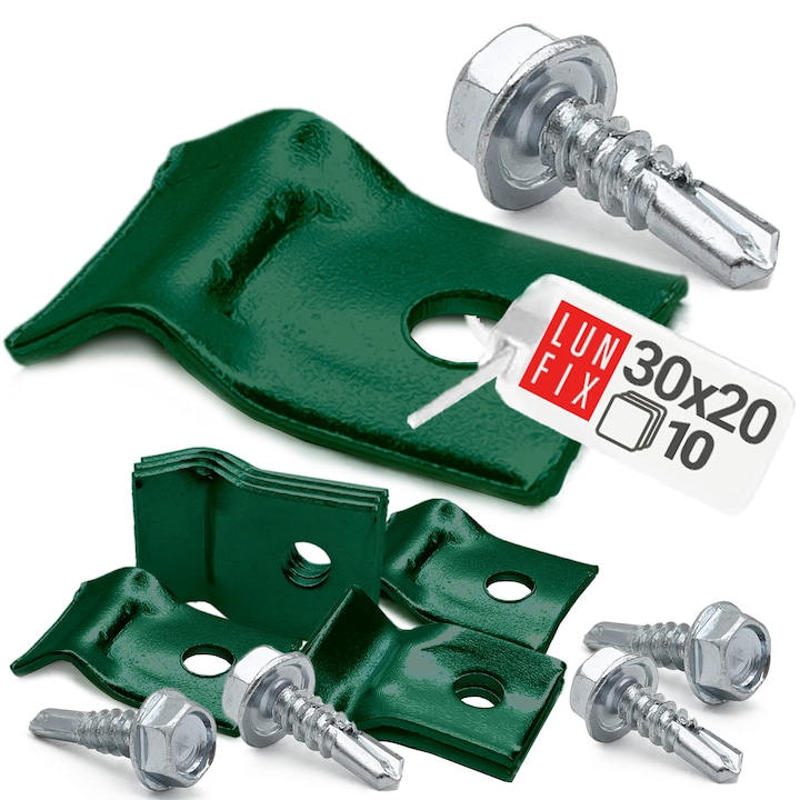 Placa de etansare cu inele de etansare pentru panouri de sustinere a sarmei Lun Fix, 5.5x19 verde, 10 bucati