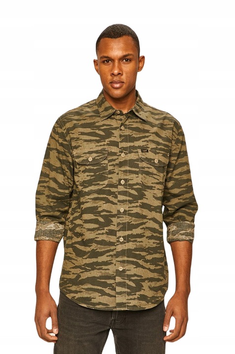 Camasa Barbati, Lee, Camasa De Lucru, Culoare: Verde, Croi: Regular Fit, Material: 100% Bumbac, Inchidere: Nasturi, 1 Bucata