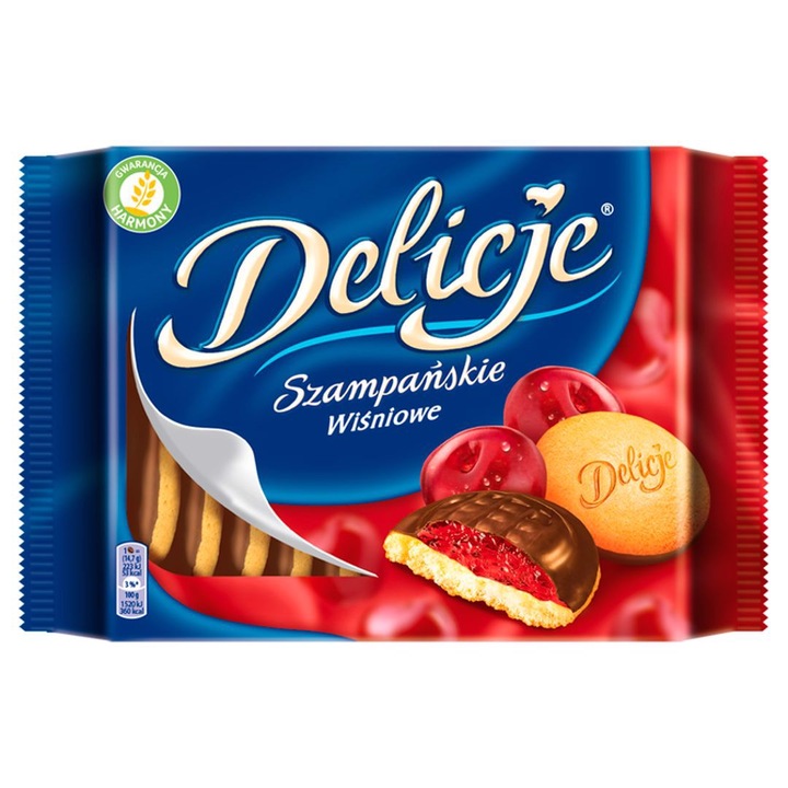 Pandispan cu jeleu de cirese acoperit cu ciocolata Mondelez, 294 g