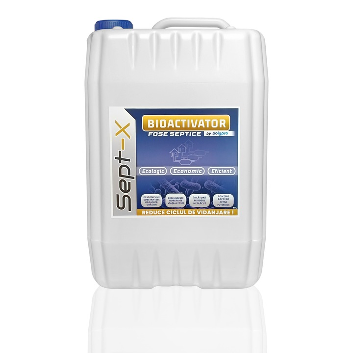 Bioactivator SEPT - X de 10 L pentru Fose Septice, Statii Epurare si Separatoare de Grasimi