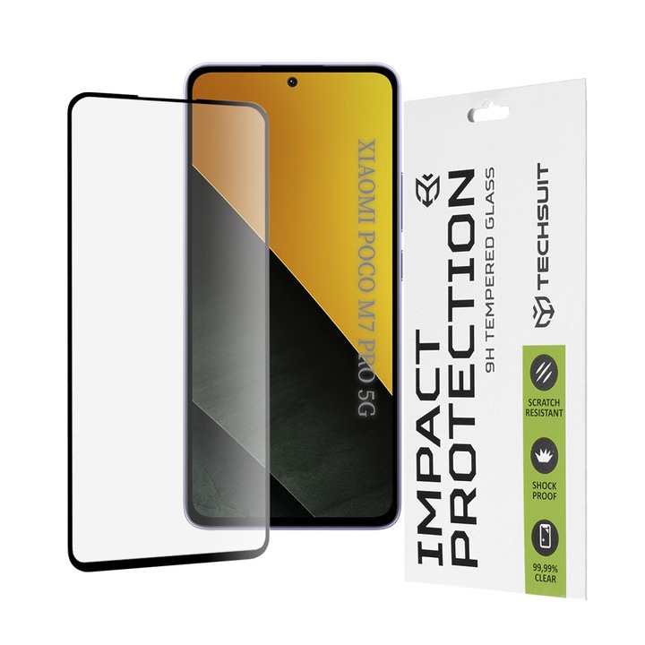 Folie telefon 111D Full Cover / Full Glue Glass Xiaomi Poco M7 Pro 5G Negru