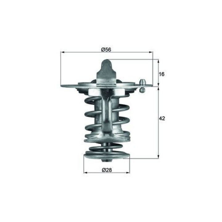 Termosztát, hűtőfolyadék, Mahle TX8376D, 76C, 28x56mm, tömítéssel