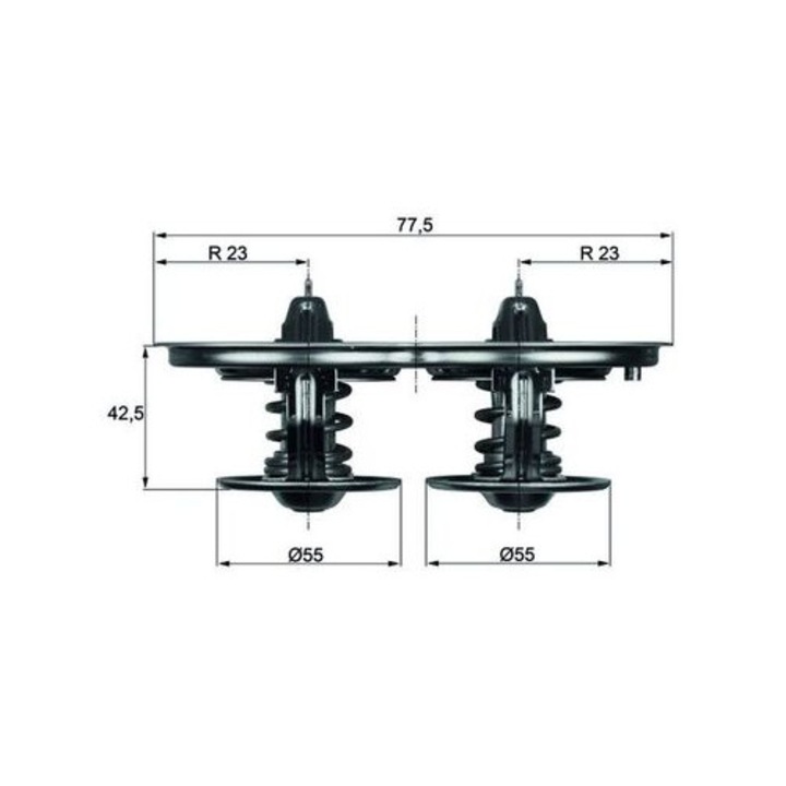 Mahle hűtőfolyadék termosztát, 80,8°C, tömítéssel, 77,5x55x42,5mm