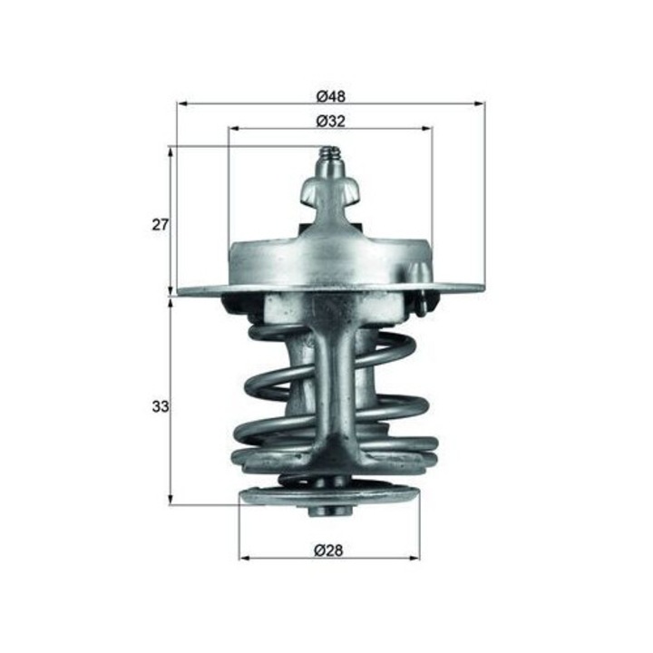 Mahle TX6383 hűtőfolyadék termosztát, nyitási hőmérséklet 83°C, átmérő 28x48mm, magasság 27x33mm