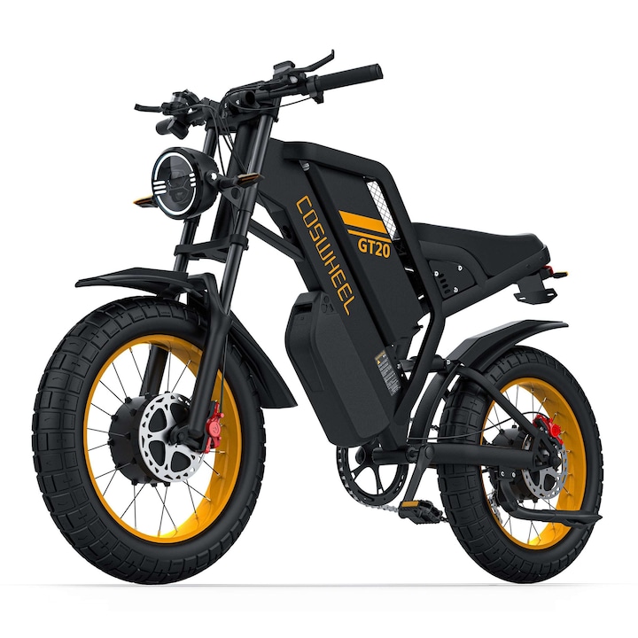 Elektromos kerékpár dupla motorral és dupla akkumulátorral COSWHEEL GT20 PRO 3000W 48V 25AH+15AH 50km/h